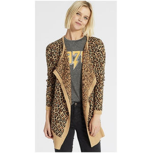 ADAM LEVINE Leopard Print Cardigan